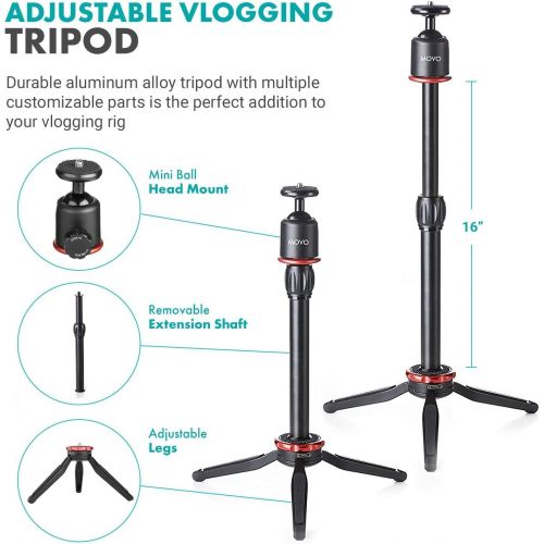  Movo VXR10+ Smartphone Video Rig with Mini Tripod, Phone Grip, and Video Microphone Compatible with iPhone 13, 12, 11, 11 Pro, XS, XR, X, 8, 7, and Android - for YouTube, TIK Tok,