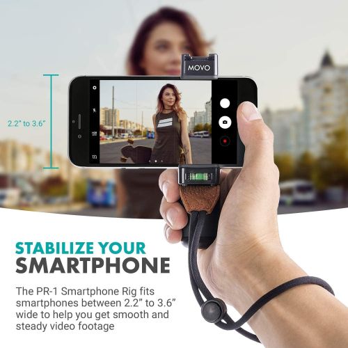  Movo VXR10+ Smartphone Video Rig with Mini Tripod, Phone Grip, and Video Microphone Compatible with iPhone 13, 12, 11, 11 Pro, XS, XR, X, 8, 7, and Android - for YouTube, TIK Tok,