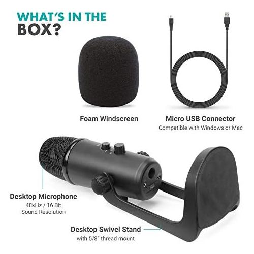  [아마존베스트]Movo UM700 Desktop USB Microphone for Computer with Adjustable Pickup Patterns Perfect as a Podcast Microphone, Streaming Microphone, Gaming Microphone, and More