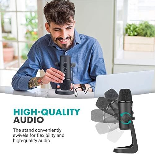  [아마존베스트]Movo UM700 Desktop USB Microphone for Computer with Adjustable Pickup Patterns Perfect as a Podcast Microphone, Streaming Microphone, Gaming Microphone, and More