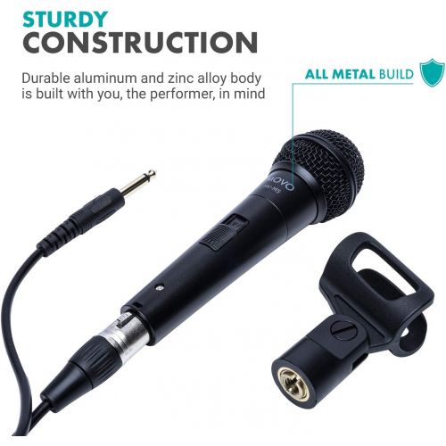  [아마존베스트]Movo HV-M5 Dynamic Cardioid Vocal Microphone with Internal Shockmount and Windscreen - XLR Compatible Dynamic Microphone with 6.35mm Adapter - Professional Microphone for Singing a
