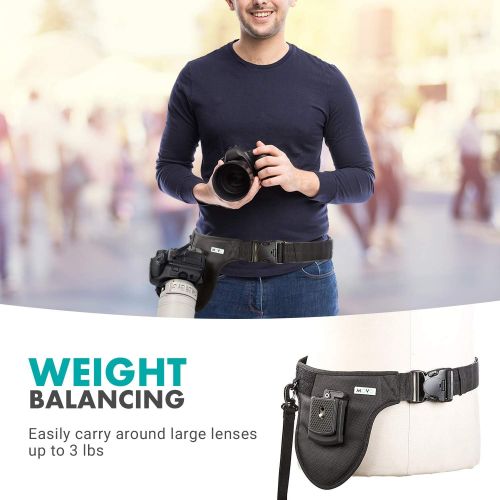  Movo Waist Camera Holster with Quick Release for DSLR and Mirrorless Cameras