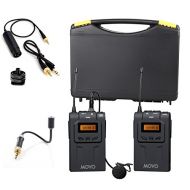 Movo WMIC70 Wireless UHF Lavalier & Goosneck Microphone System with Goosneck Mic, Omni-Lav, Camera Mount & 3.5mmXLR Outputs (328-foot Range)