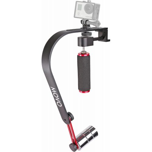  Movo Handheld Video Stabilizer System for GoPro Hero, HERO2, HERO3, HERO4, HERO5, HERO6, HERO7 & Apple iPhone 5, 5S, 6, 6S, 7, 8, X, XS, XS Max, Samsung Galaxy S5, S6, S7, S8, S9,