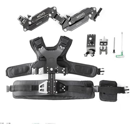  Movo MC50 Deluxe Vest & Dual Articulating Arm for Handheld Video Stabilizer Systems with 12mm or 15mm Handle Ports - Includes System Carrying Case