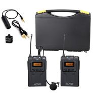 Movo WMIC70 Wireless 48-Channel UHF Lavalier Microphone System with Omni-Lav, Camera Mount and 3.5mm/XLR Outputs (328-foot Range)