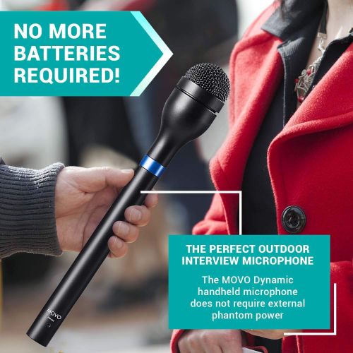  Movo HM-M2 Dynamic Omnidirectional Handheld XLR ReporterInterview  Presentation Microphone