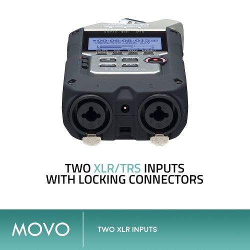  Movo Pro Recording Bundle with Zoom H4N PRO Digital Multitrack Recorder, Dynamic Omnidirectional Handheld XLR Reporter Microphone (x2), and Balanced Male-to-Female XLR Microphone C