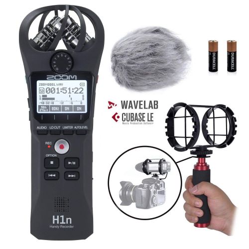  Movo Zoom H1n Handy Portable Digital Recorder Kit with Deadcat Windscreen, Shockmount, Camera Mount and Mic Grip