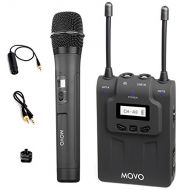 Movo WMIC80 UHF Wireless Handheld Microphone System with Handheld Mic with Integrated Transmitter, Portable Receiver, Shoe Mount for DSLR Cameras (330 Range)