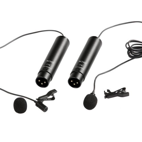  Movo Dual XLR Lavalier Condenser Microphone Bundle with Saramonic 2-Channel Pre-AmpMixer for DSLR Camera, iPhone, iPad, iPod, and Android Smartphones