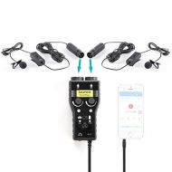 Movo Dual XLR Lavalier Microphone Bundle with Saramonic 2-Channel Pre-Amp/Mixer for DSLR Camera, iPhone, iPad, iPod, and Android Smartphones