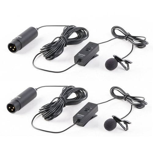  Movo Dual XLR Lavalier Microphone Bundle with Saramonic 2-Channel Pre-AmpMixer for DSLR Camera, iPhone, iPad, iPod, and Android Smartphones