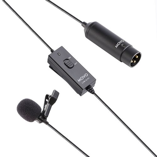  Movo Dual XLR Lavalier Microphone Bundle with Saramonic 2-Channel Pre-AmpMixer for DSLR Camera, iPhone, iPad, iPod, and Android Smartphones