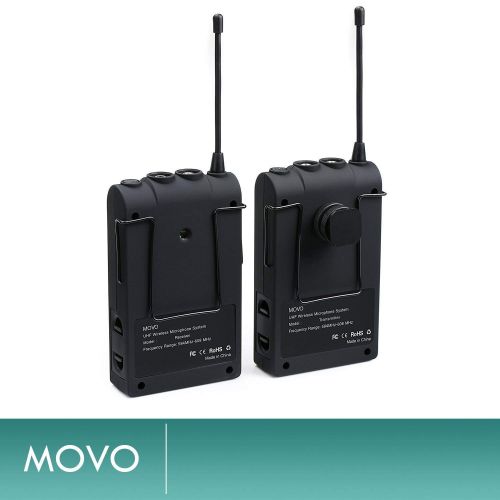  Movo Wireless UHF Lavalier Microphone System Compatible with Canon EOS 80D, 77D, 70D, 60D, 7D, 7D Mark II, 6D, 5DS, R, 5D, 5D Mark IV, 1D, Digital Rebel SL1, T7i, T6s, T6i, T5i, T4