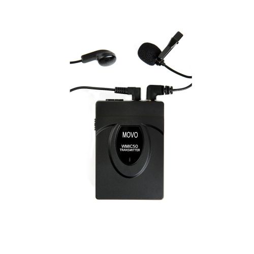  Movo 2.4GHz Wireless Lavalier Microphone System for Canon EOS 80D, 77D, 70D, 60D, 50D, 7D, 7D Mark II, 6D, 5DS, 5D, 5D Mark IV, 1D, Digital Rebel SL1, T7i, T6s, T6i, T5i, T4i & T3i