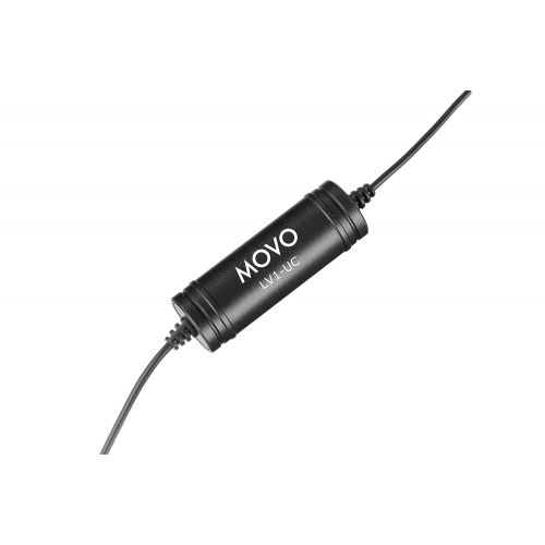  Movo LV1-UC Digital Lavalier Omnidirectional Clip-on Microphone with USB Type-C Connector Compatible with iPad Pro, Samsung Galaxy, LG, HTC Google Pixel, Google Nexus, Other USB-C