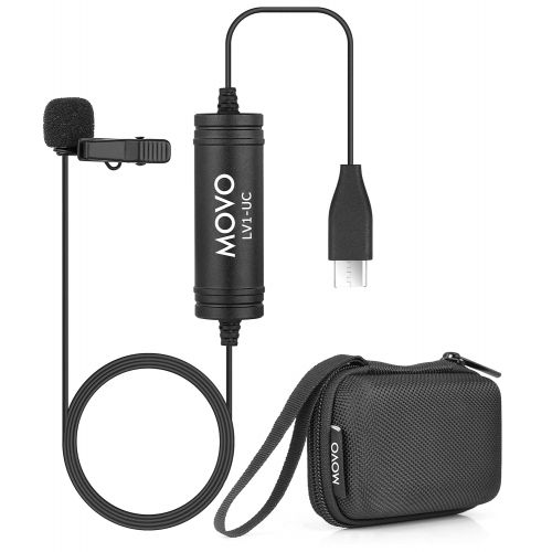  Movo LV1-UC Digital Lavalier Omnidirectional Clip-on Microphone with USB Type-C Connector Compatible with iPad Pro, Samsung Galaxy, LG, HTC Google Pixel, Google Nexus, Other USB-C