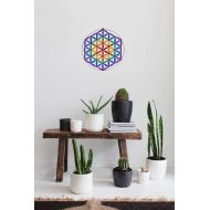 /Mownart Flower of life suncatcher sacred geometry Mandala Yoga decoration room altar hanging