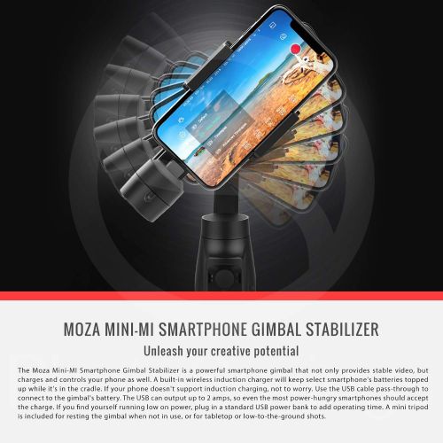  Moza Mini-MI 3-Axis Smartphone Gimbal Stabilizer with Lavalier Microphone Accessory Bundle