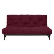 Mozaic Full Size 8-inch Cotton Twill Gel Memory Foam Futon Mattress, Burgundy