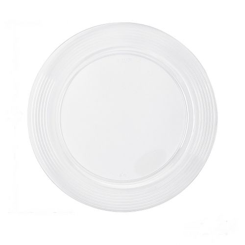  Mozaik Premium Plastic 10.25 Clear Ring Dinner Plates, 64 count