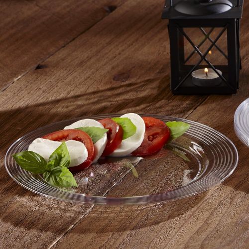  Mozaik Premium Plastic 10.25 Clear Ring Dinner Plates, 64 count