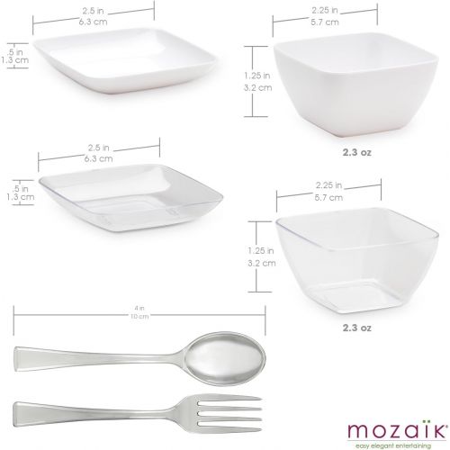  Mozaik Premium Plastic Mini Appetizer & Dessert Tasting Set, 96 pieces