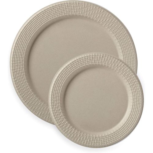  Mozaik Eco-Friendly Plant-Based Compostable Woven Rim Dinner & Accent Plate Set