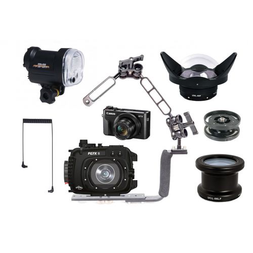  Mozaik Fantasea FG7XII Underwater Housing AND Canon G7XII Camera wSea & Sea YS-01 & Lenses