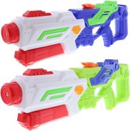 Mozlly Water Blaster Long Gun for Outdoor Summer Pool Beach Party, Refillable Tank Pump Spray Squirter, Power Toy Shooting Battle Combat Games Pretend Play Props 23 inch - Green &