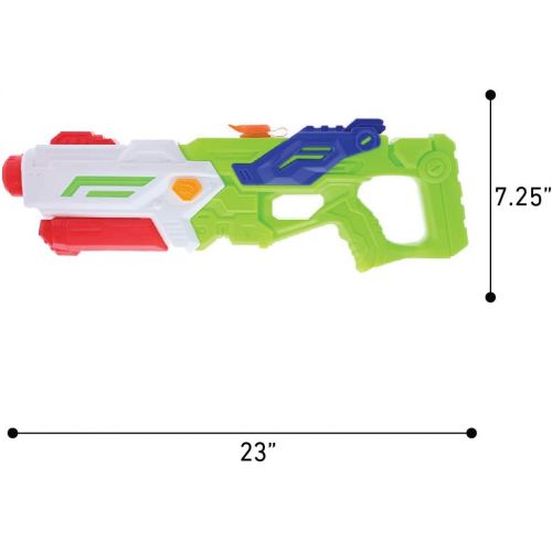  Mozlly Water Blaster Long Gun for Outdoor Summer Pool Beach Party, Refillable Tank Pump Spray Squirter, Power Toy Shooting Battle Combat Games Pretend Play Props 23 inch - Green &