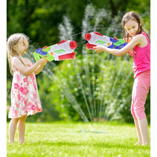  Mozlly Water Blaster Long Gun for Outdoor Summer Pool Beach Party, Refillable Tank Pump Spray Squirter, Power Toy Shooting Battle Combat Games Pretend Play Props 23 inch - Green &