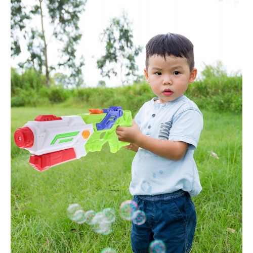  Mozlly Water Blaster Long Gun for Outdoor Summer Pool Beach Party, Refillable Tank Pump Spray Squirter, Power Toy Shooting Battle Combat Games Pretend Play Props 23 inch - Green &