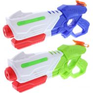 Mozlly Water Blaster Hand Gun for Outdoor Summer Pool Beach Party, Refillable Tank Pump Spray Squirter, Power Toy Shooting Battle Combat Games Pretend Play Game Props 15 in. - Gree