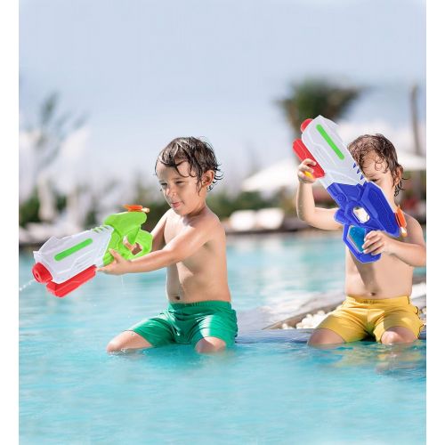  Mozlly Water Blaster Hand Gun for Outdoor Summer Pool Beach Party, Refillable Tank Pump Spray Squirter, Power Toy Shooting Battle Combat Games Pretend Play Game Props 15 in. - Gree