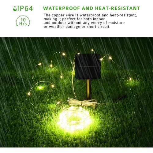  [아마존 핫딜]  [아마존핫딜]Mpow Solar String Lights, 33ft 100LED Outdoor String Lights, Waterproof Decorative String Lights for Patio, Garden, Gate, Yard, Party, Wedding, Christmas (Warm White)