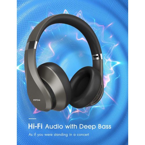  [아마존 핫딜]  [아마존핫딜]Mpow H20 Bluetooth Headphones Over Ear, 30 Hrs Playtime Wireless Hi-Fi Deep Bass Headphones, Latest CVC 8.0 Headphones with Mic, Comfortable Earmuff Headset with Carrying Pouch for