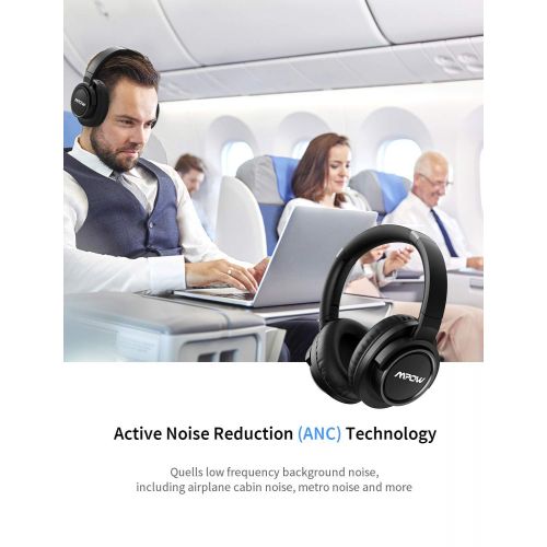  [아마존 핫딜]  [아마존핫딜]Mpow (Series II) Active Noise Cancelling Headphones, 50 Hours Playtime with Hi-Fi Deep Bass, ANC Over Ear Bluetooth Headphones with Mic, Foldable Wireless Headset for Travel Work T