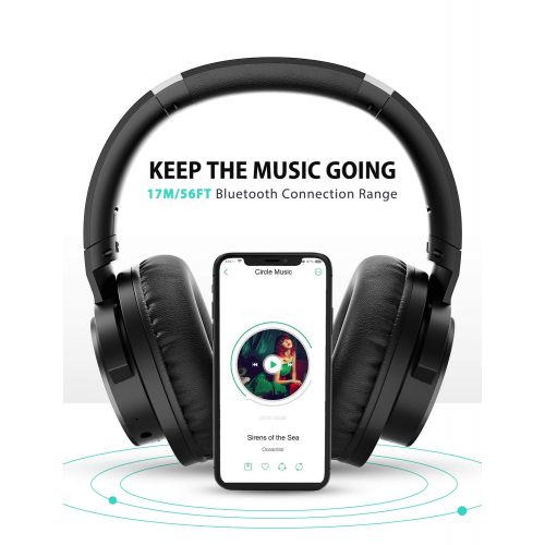  [아마존 핫딜]  [아마존핫딜]Mpow (Series II) Active Noise Cancelling Headphones, 50 Hours Playtime with Hi-Fi Deep Bass, ANC Over Ear Bluetooth Headphones with Mic, Foldable Wireless Headset for Travel Work T