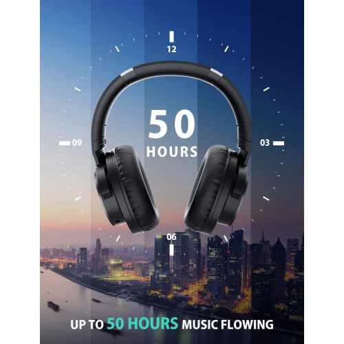  [아마존 핫딜]  [아마존핫딜]Mpow (Series II) Active Noise Cancelling Headphones, 50 Hours Playtime with Hi-Fi Deep Bass, ANC Over Ear Bluetooth Headphones with Mic, Foldable Wireless Headset for Travel Work T