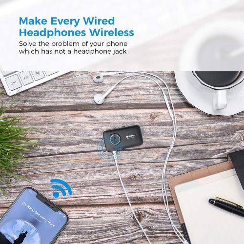  [아마존 핫딜]  [아마존핫딜]Mpow BH298A Bluetooth 5.0 Receiver, Exactly Sound Quality for Music Streaming While Driving, Bluetooth Aux Adapter with Built-in Mic for Hands-Free Calls, Easy Control On/Off Slide