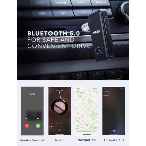  [아마존 핫딜]  [아마존핫딜]Mpow BH129 Bluetooth Receiver for Car Hands-Free Calls, Better Music Quality with CSR Chip,15 Hours Long Playing Time Bluetooth Adapter,1 Second Turn On/Off Button Car Kits,Dual Li