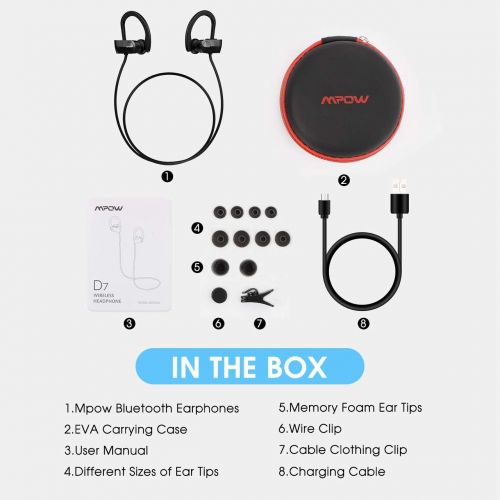  [아마존 핫딜]  [아마존핫딜]Mpow D7 Bluetooth Headphones Sport, 10H Playtime & IPX7 Waterproof Wireless Headphones Sport Earbuds W/Bass Stereo Sound, Running Headphones Bluetooth Earphones W/CVC 6.0 Noise Can