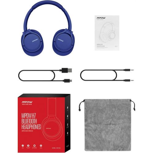  [아마존 핫딜]  [아마존핫딜]Mpow H7 Bluetooth Headphones Over Ear, 18 Hrs Comfortable Wireless Headphones W/Bag, Rechargeable HiFi Stereo Headset, CVC6.0 Headphones with Microphone for Cellphone Tablet