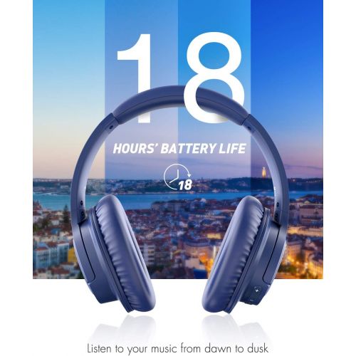  [아마존 핫딜]  [아마존핫딜]Mpow H7 Bluetooth Headphones Over Ear, 18 Hrs Comfortable Wireless Headphones W/Bag, Rechargeable HiFi Stereo Headset, CVC6.0 Headphones with Microphone for Cellphone Tablet