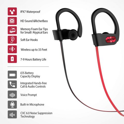  [아마존 핫딜]  [아마존핫딜]Mpow Flame Upgraded Bluetooth Headphones with Case, IPX7 Waterproof Wireless Earphones Sport W/Mic, 7-9 Hrs Playtime, in-Ear Wireless Earbuds W/Rich Bass & HiFi Stereo, Running Hea