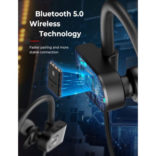  [아마존 핫딜] [아마존핫딜] Mpow Flame2 Bluetooth Headphones Sport, 12Hrs & Bluetooth 5.0 Wireless Sport Earphones, IPX7 Waterproof Running Headphones w/CVC 6.0 Noise Cancelling Mic, Bluetooth Earphones w/Com