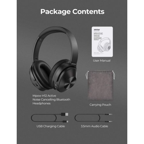  [아마존핫딜][아마존 핫딜] Mpow Active Noise Cancelling Headphones [Upgraded] Bluetooth Headphones, Over Ear Wireless Headphones with Hi-Fi Deep Bass, 30H Playtime for Travel Work Cellphone