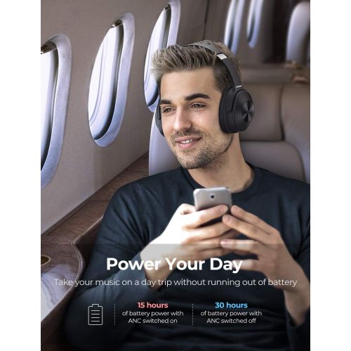  [아마존 핫딜] [아마존핫딜]Mpow Hybrid Active Noise Cancelling Headphones, Bluetooth Headphones Over Ear [2019 Version] with Hi-Fi Deep Bass, CVC 6.0 Microphone, Soft Protein Earpads, Wireless Headphones for